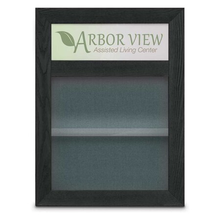 United Visual Products Outdoor Enclosed Combo Board, 48"x36", Gold Frame/Grey & Apricot UVCB4836ODG-GREY-APRICOT